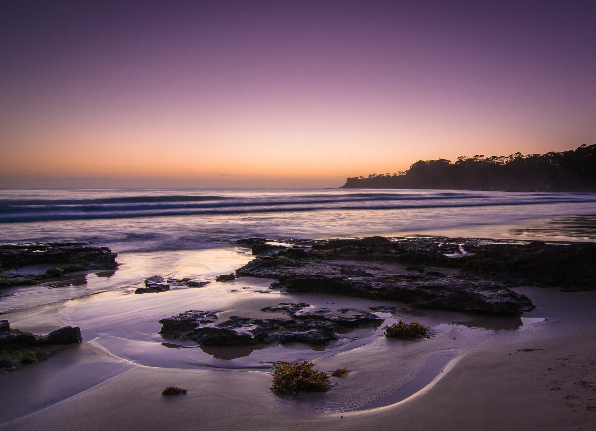 Australian coastline at sunset