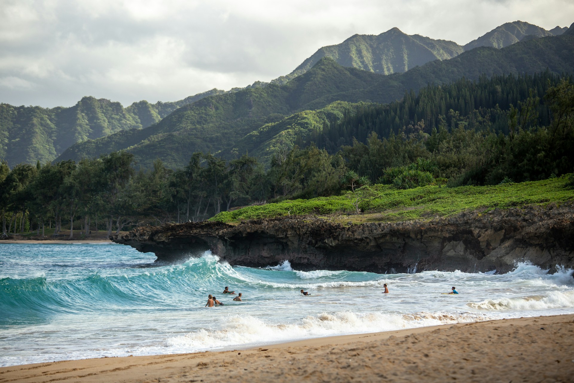Hawaiian beach and surf